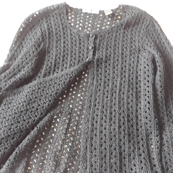 Liz Claiborne Silk Crochet Open Cardigan Top - Picture 5 of 9